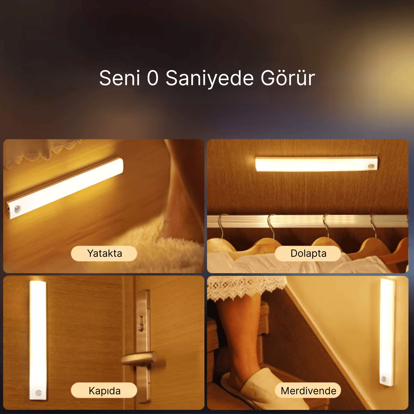 Amberio™ Akıllı Hareket Sensörlü LED Lamba – Şıklığı ve Işığı Evinize Getirin