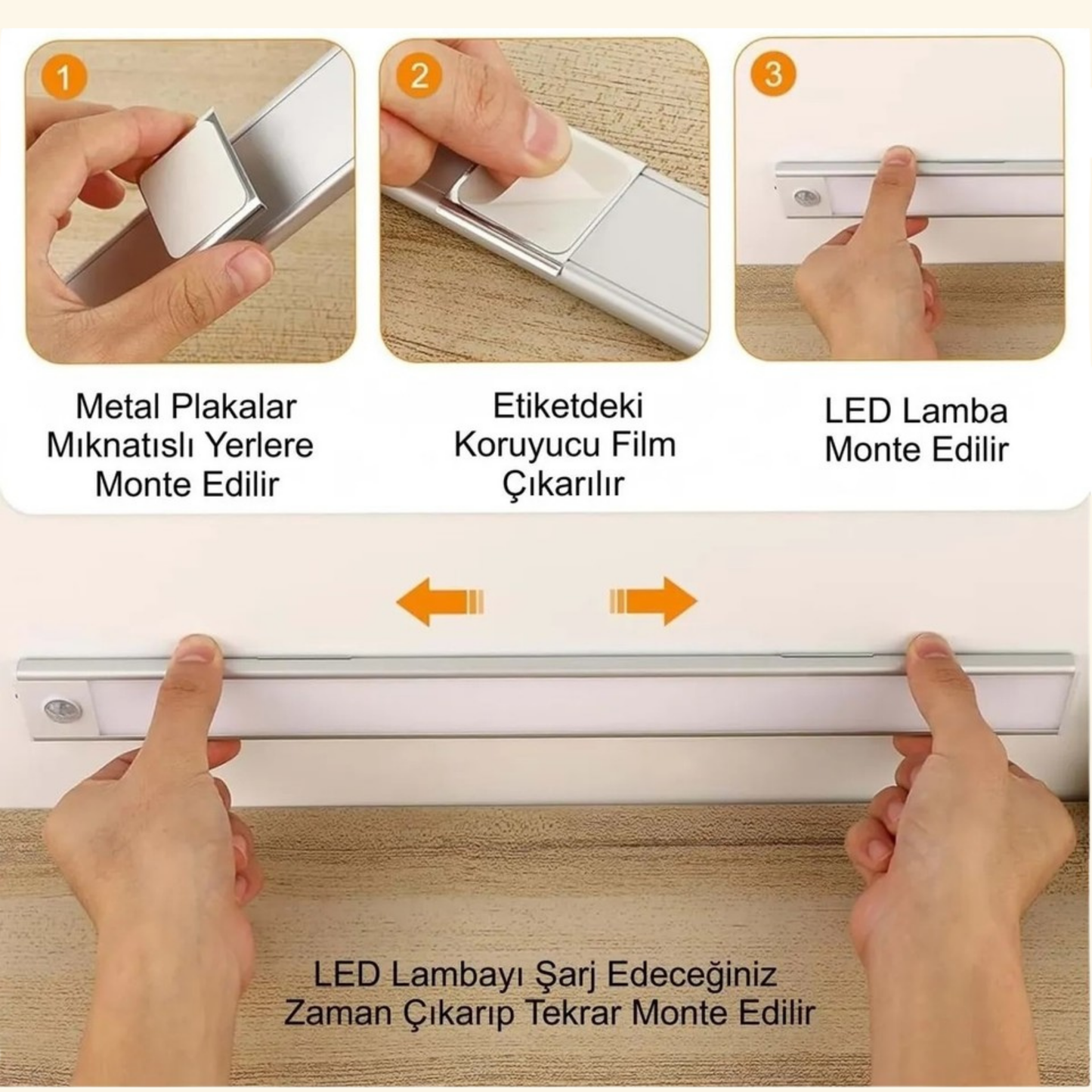 Amberio™ Akıllı Hareket Sensörlü LED Lamba – Şıklığı ve Işığı Evinize Getirin